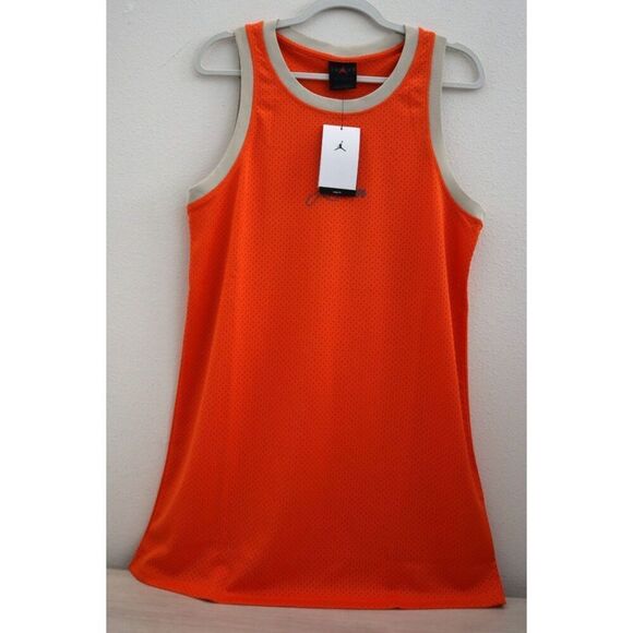 Nike Air Jordan HJ6368-820 Women's Sz S Orange Heritage Jumpman Jersey Dress - Picture 1 of 14